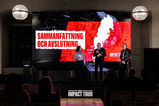 Giselle Abbas, moderator, Ulf Rohlén, styrelseordförande