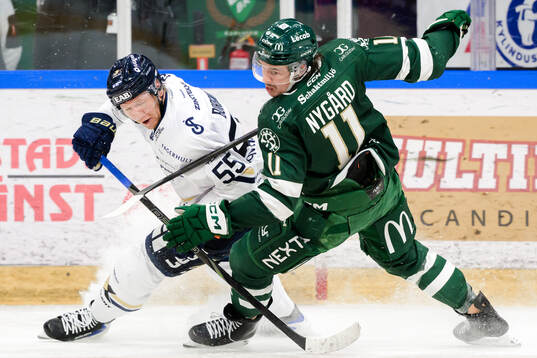 HV71s Andreas Borgman och Färjestads Joakim Nygård