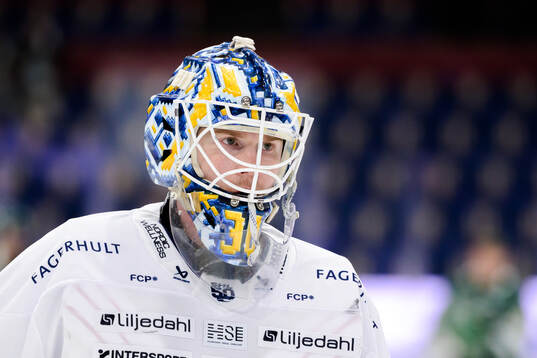 HV71s målvakt Lassi Lehtinen deppar