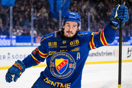 Djurgårdens Charles Hudon jublar