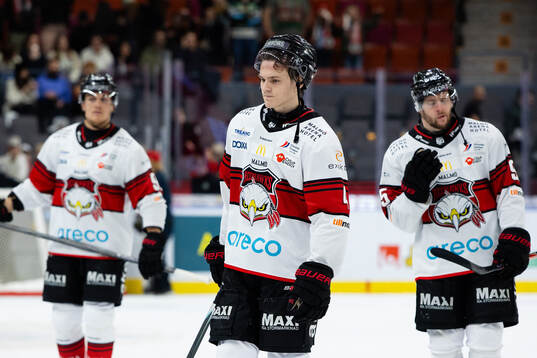 Malmö Redhawks Martin Schreiber och Carl Persson deppar
