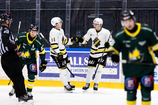 AIKs Jesper Emanuelsson och John Dahlström jublar