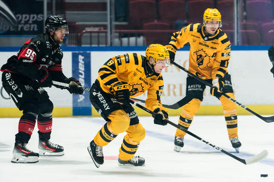 Skellefteås Oliver Okuliar och Malmö Redhawks Carl Persson