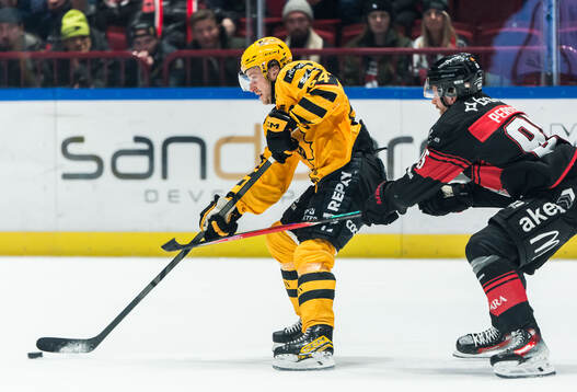 Skellefteås Jonathan Pudas och Malmö Redhawks Carl Persson