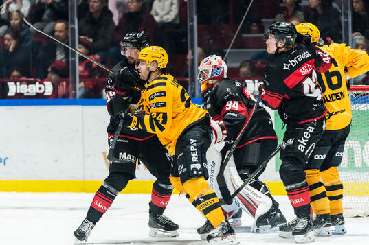Skellefteås Oscar Lindberg och Malmö Redhawks Seth Barton