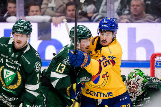 Färjestads Joel Kellman och Djurgårdens Charles Hudon