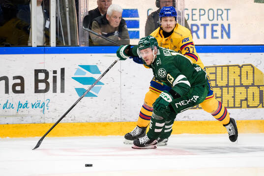 Färjestads Joel Kellman och Djurgårdens Jesper Pettersson