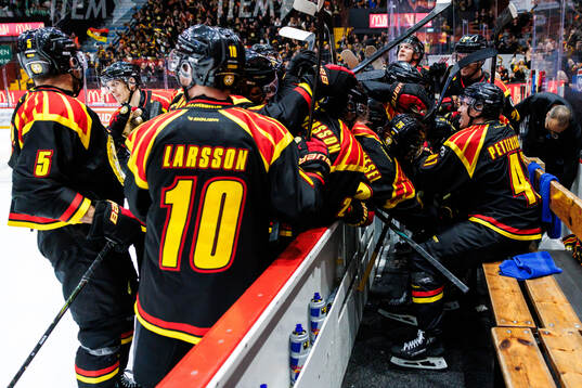 Brynäs spelare jublar