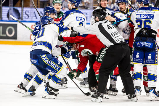 Leksands Nolan Stevens och Frölundas Henrik Tömmernes