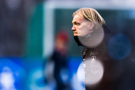 Head coach Thomas Mørk of Åsane looks dejected