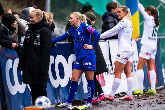 Goalkeeper Hanne Larsen of Åsane looks dejected