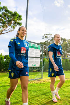 Rosa Kafaji and Anna Sandberg of the women's national