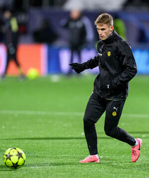 Fredrik Sjøvold of Bodø/Glimt ahead ofthe UEFA Champions
