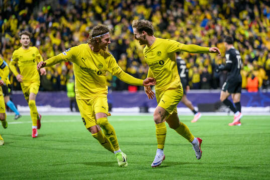 Ole Didrik Blomberg of Bodø/Glimt celebrates