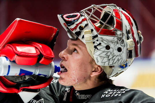 Malmö Redhawks målvakt Oskar Blomgren