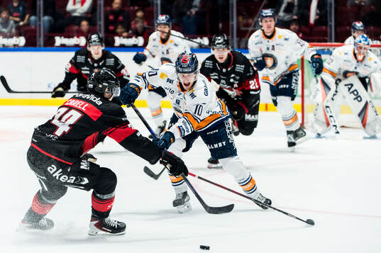 Växjös Eemeli Suomi och Malmö Redhawks Felix Carell