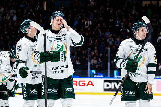 Färjestads Albert Wikman, Jack Berglund och Mikkel Eriksen
