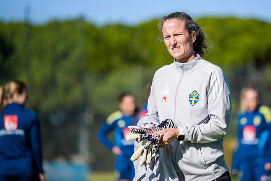 Goalkeeper coach Sofia Lundgren of the women's national