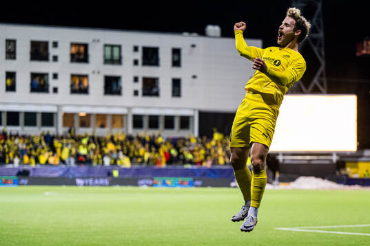 Ole Didrik Blomberg of Bodø/Glimt celebrates