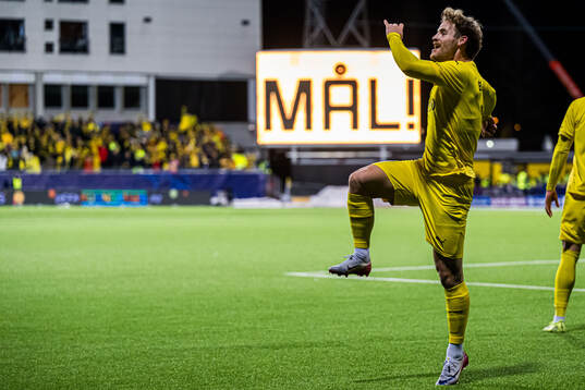 Ole Didrik Blomberg of Bodø/Glimt celebrates