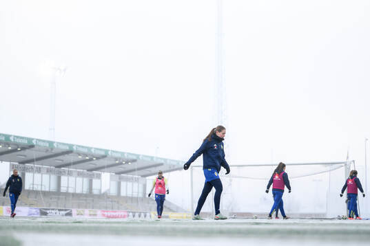 Players of the Swedish women's under-23 national team at a