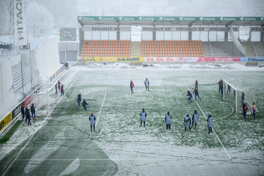 Players of the Swedish women's under-23 national team at a