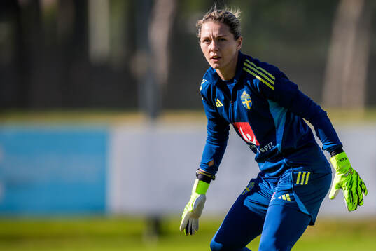 Goalkeeper Jennifer Falk of the women's national football