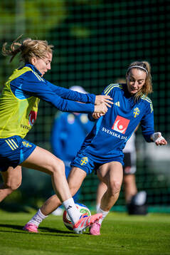 Linda Sembrant and Kosovare Asllani of the women's national