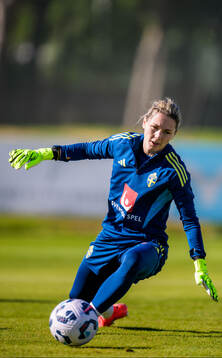 Goalkeeper Jennifer Falk of the women's national football