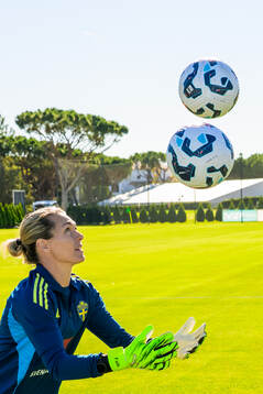 Goalkeeper Jennifer Falk of the women's national football