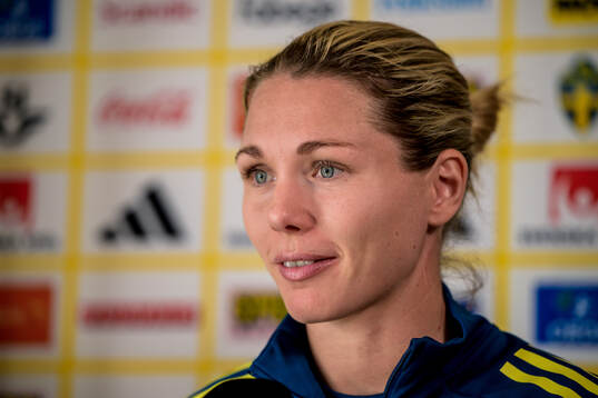 Goalkeeper Jennifer Falk of the women's national football