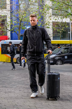 Anders Christiansen of Malmö FF arrives at the hotel