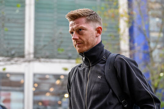 Anders Christiansen of Malmö FF arrives at the hotel