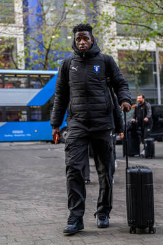 Salifou Soumah of Malmö FF arrives at the hotel