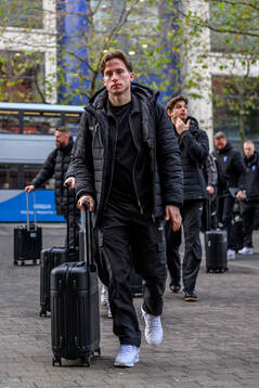 Johan Karlsson of Malmö FF arrives at the hotel