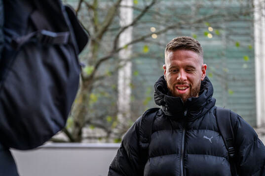Pontus Jansson of Malmö FF arrives at the hotel