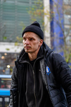 Jens Stryger Larsen of Malmö FF arrives at the hotel