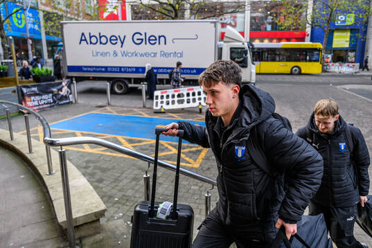 Kenan Busuladzic of Malmö FF arrives at the hotel
