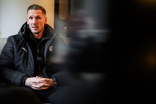 Goalkeeper Robin Olsen  of Malmö FF is interviewed at the