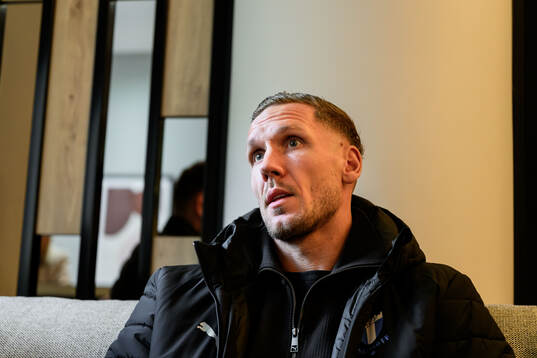 Goalkeeper Robin Olsen  of Malmö FF is interviewed at the