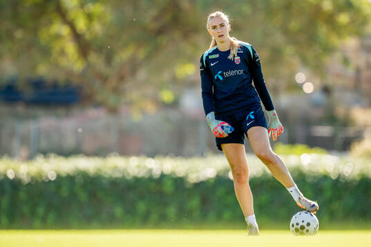 Goalkeeper Selma Panengstuen of the Norwegian women's