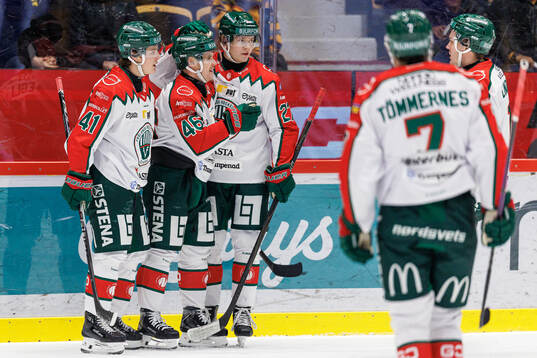 Frölundas Dominik Egli jublar