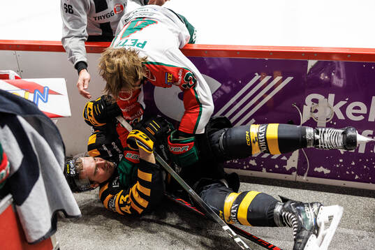 Skellefteås Max Krogdahl och Frölundas Jacob Peterson