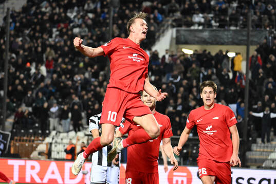 Emil Kornvig of Brann celebrates