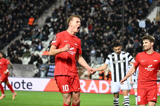 Emil Kornvig of Brann celebrates