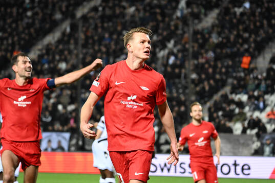 Emil Kornvig of Brann celebrates