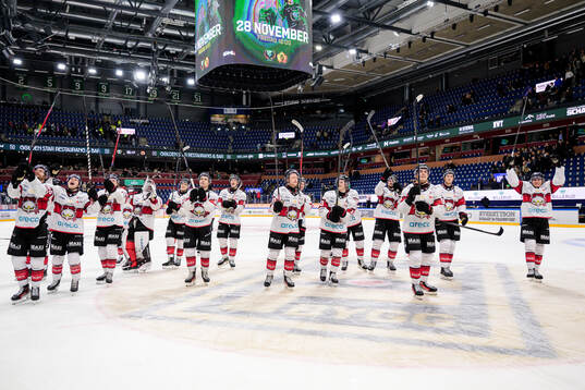 Malmö Redhawks spelare jublar