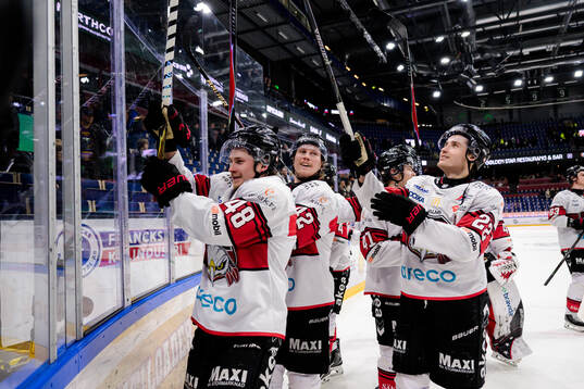 Malmö Redhawks Lauri Pajuniemi, Robin Salo och Janne