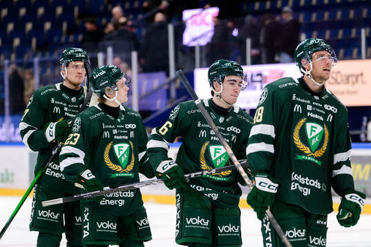 Färjestads Gabriel Carlsson, Mikkel Eriksen, Wille