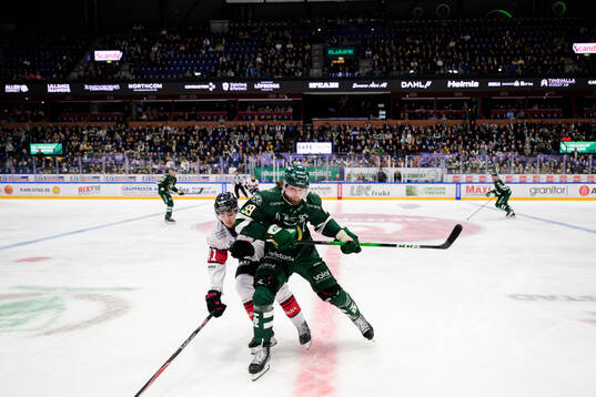 Malmö Redhawks Isac Born och Färjestads Linus Johansson